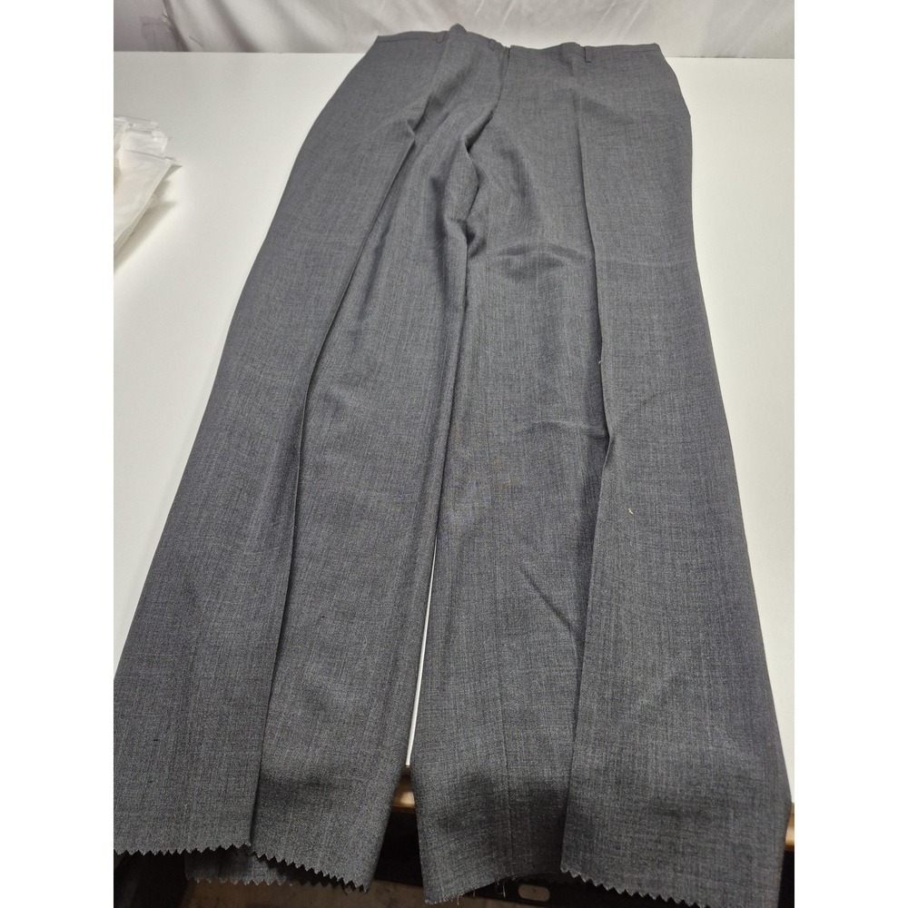 VTG Racquet Club Dress Pants Mens 46x36 Gray Poly Wool Flat Front Unhemmed NWT
